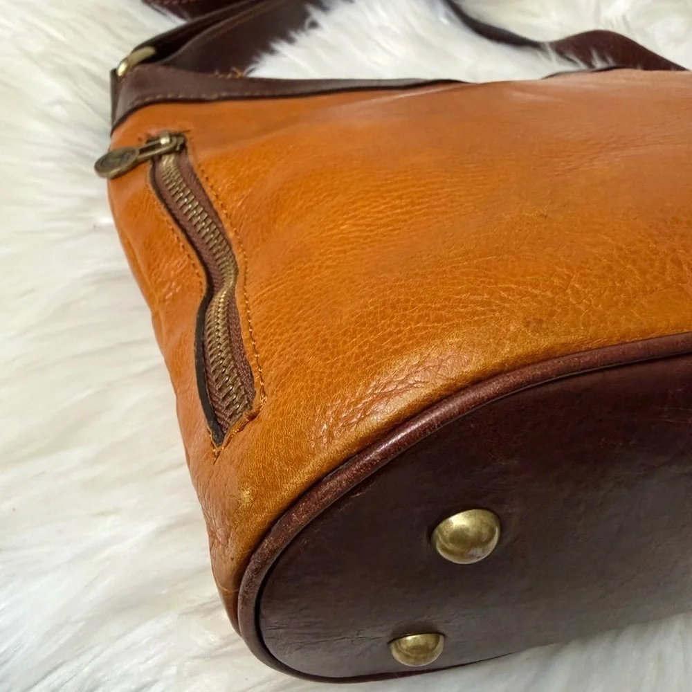 Firenze Leather Handbag Purse cognac Pelletterie D&D